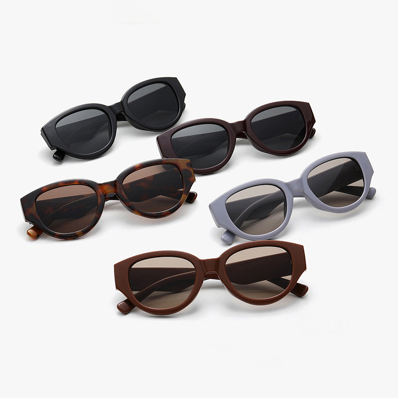 Chunky Oval Frame Retro Sunglasses - Leopard - 2