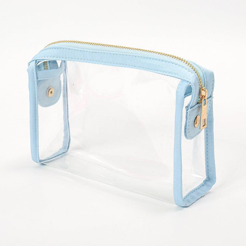 Transparent Zip Top Toiletry Travel Pouch - Blue