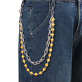 Yellow Softball Bead Chunky Cable Link Jean Chain - Yellow