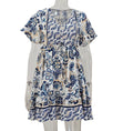 Boho Medallion Print Flutter Sleeve Mini Dress - White