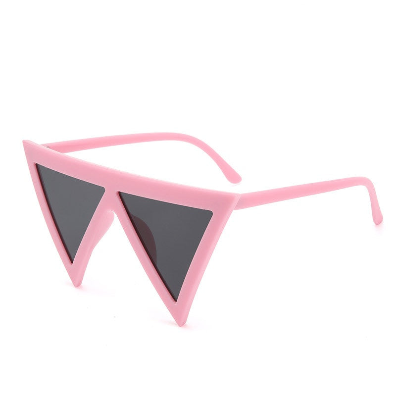 Pointed Triangle Lens Statement Sunglasses - PINK