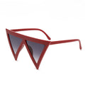 Pointed Triangle Lens Statement Sunglasses - RED