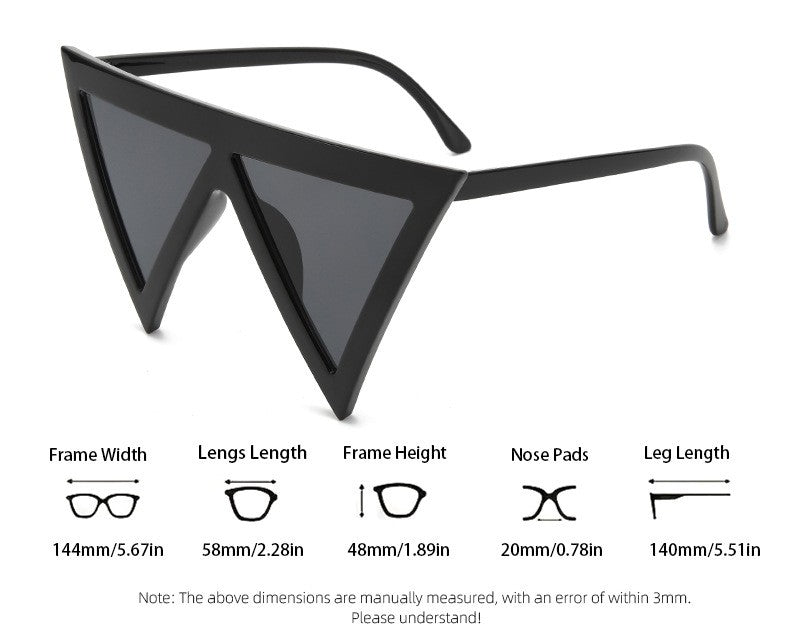 Pointed Triangle Lens Statement Sunglasses - view 2
