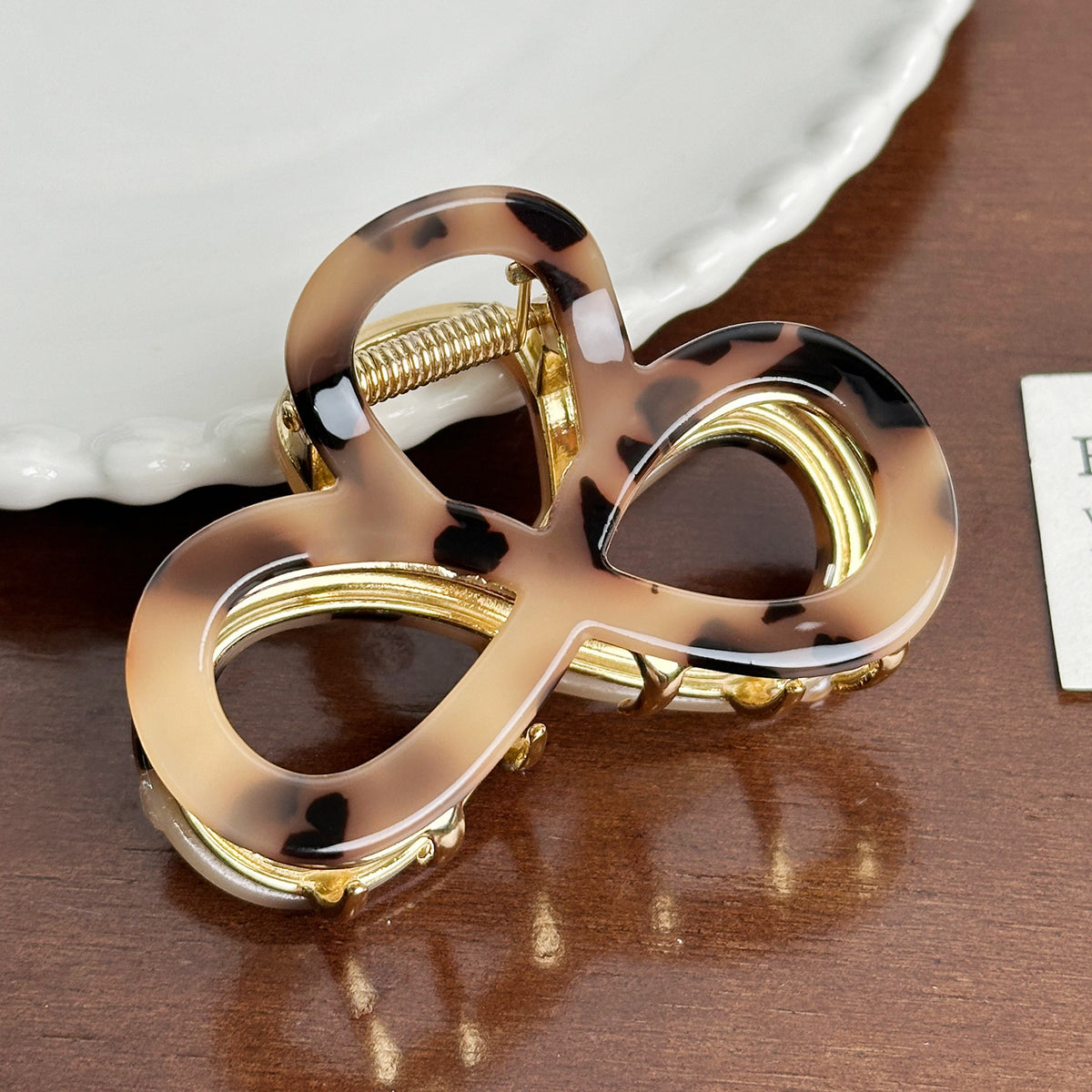 Infinity Bow Acetate Hair Claw Clip - Coffee