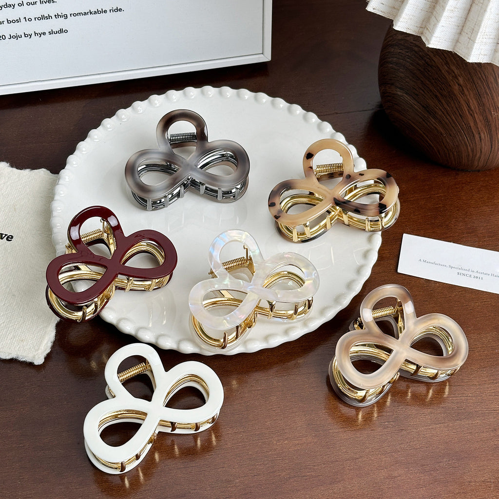 Infinity Bow Acetate Hair Claw Clip - view 1
