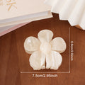 Flower Shaped Claw Clip With Marble Swirl - OffWhite