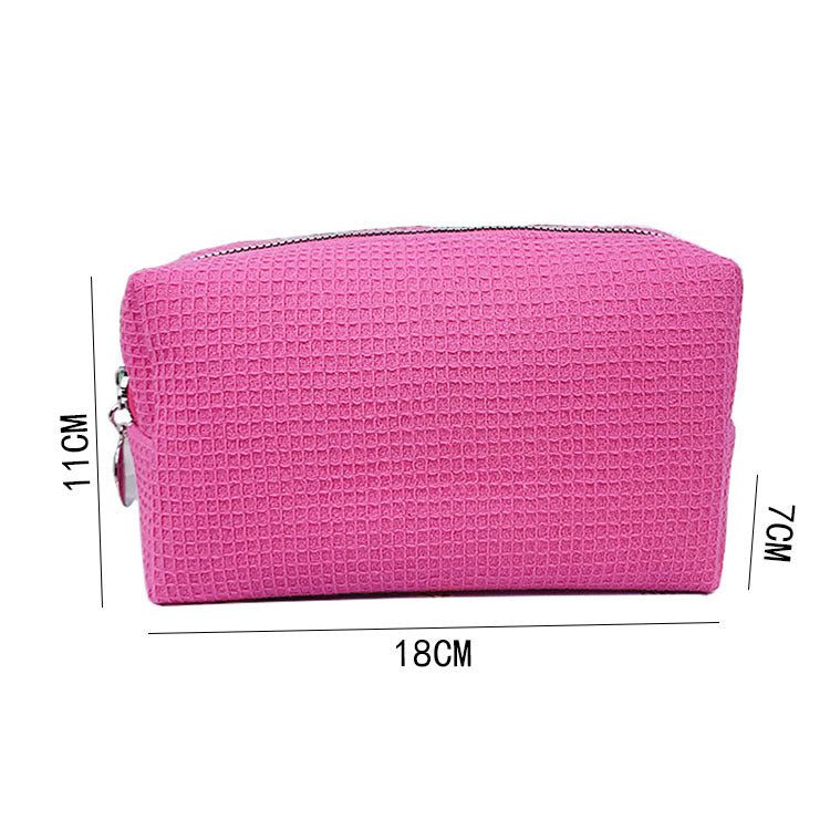 Waffle Texture Zip Top Makeup Bag - view 4