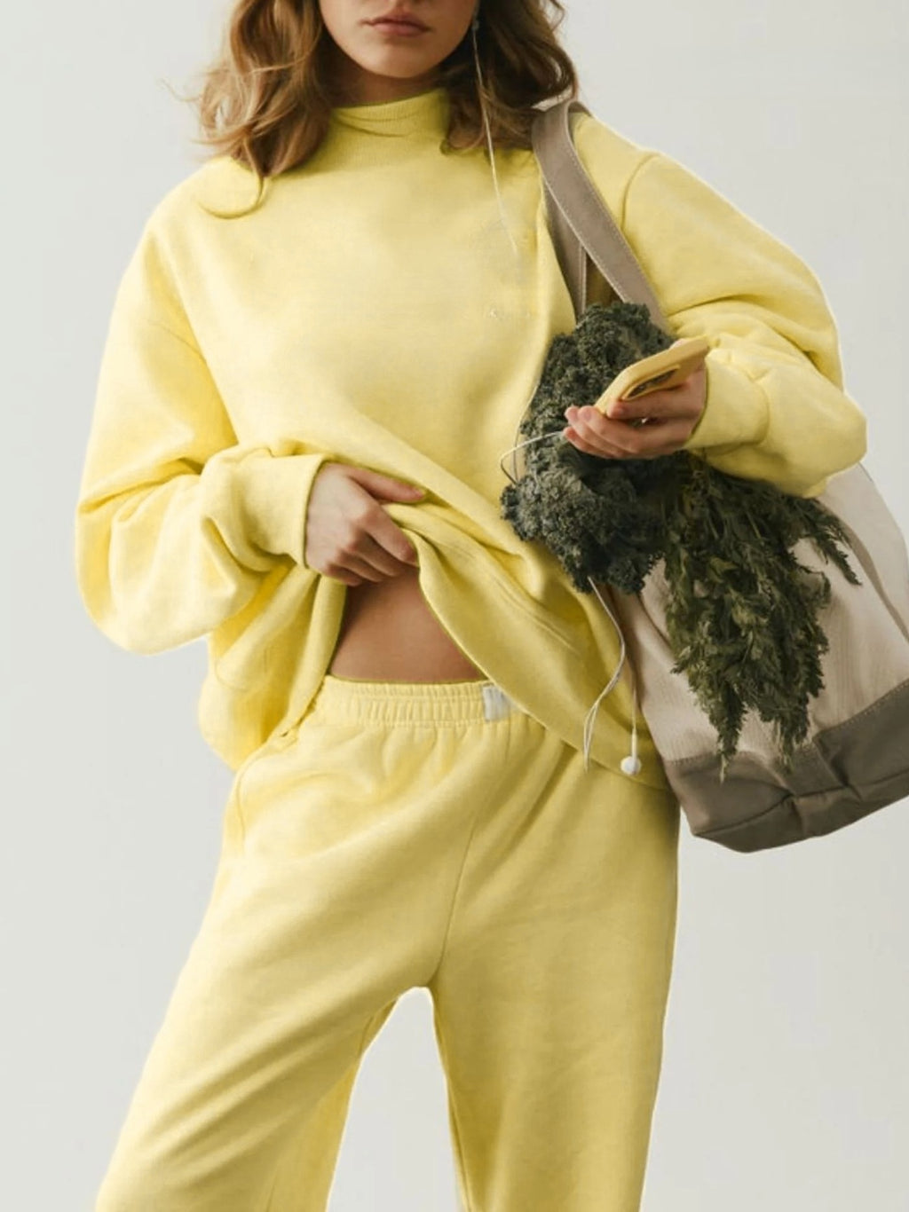 Relaxed Mock Neck Fleece Sweatshirt - view 15