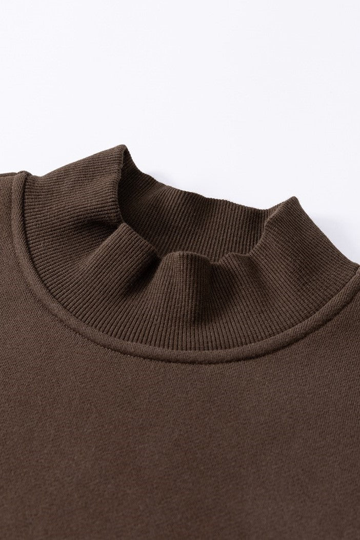 Relaxed Mock Neck Fleece Sweatshirt - view 6