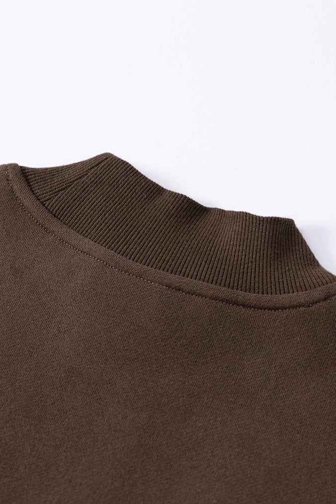 Relaxed Mock Neck Fleece Sweatshirt - view 9