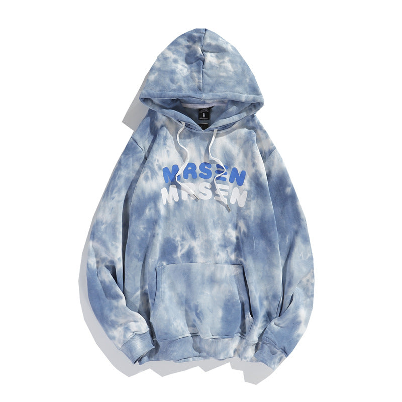 Tie Dye Drawstring Hooded Sweatshirt - NO08