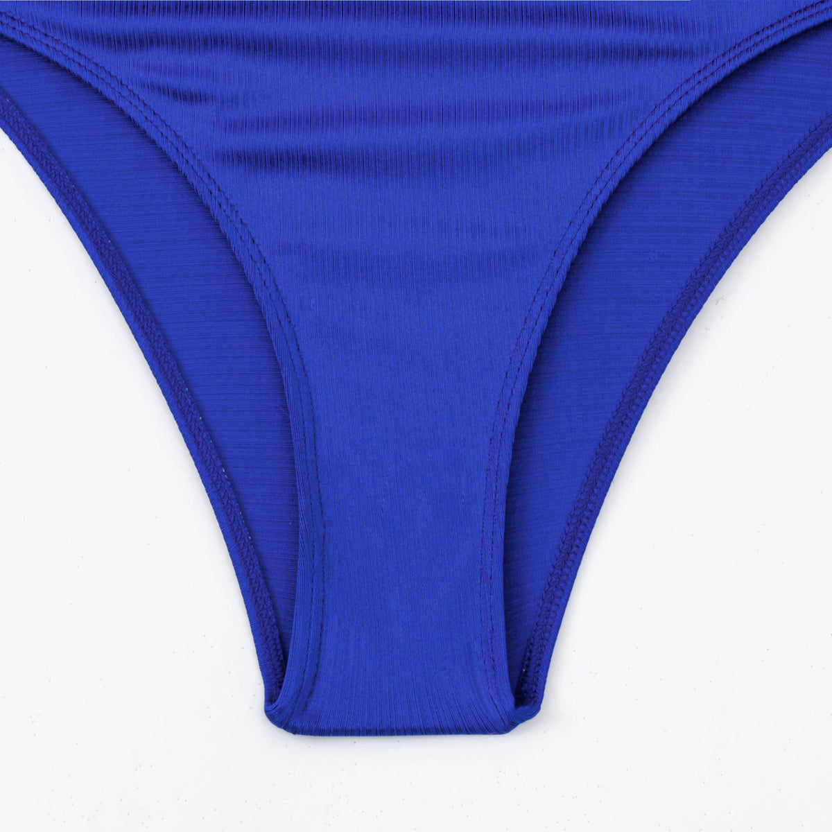 Side Shirred High Leg Bathing Suit - Royal - 9