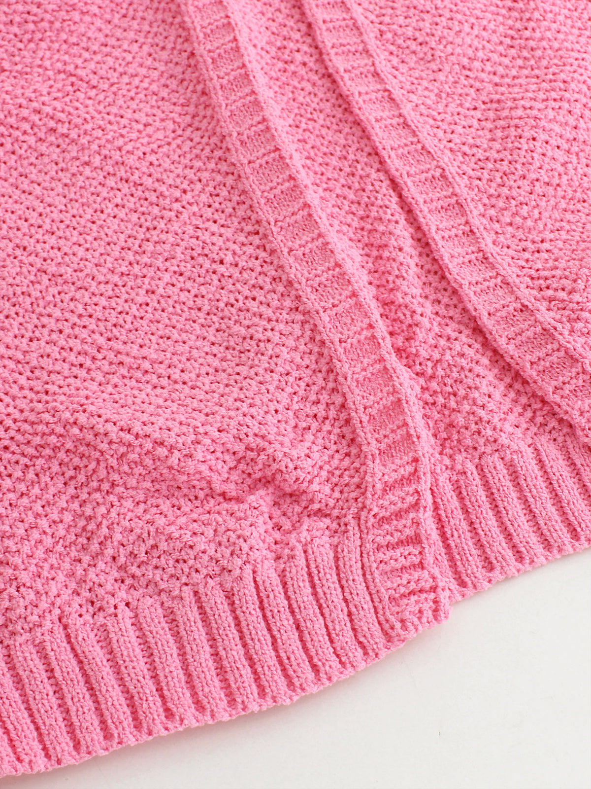 Open Back Sleeveless Knit Top Tie Neck - Pink - 4