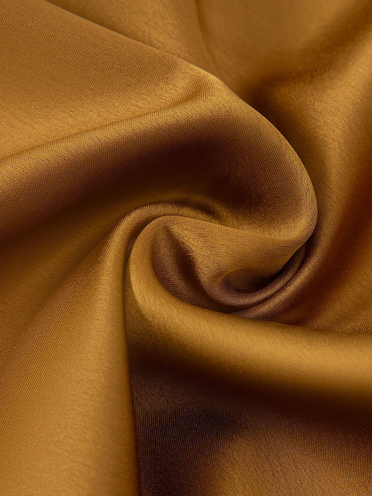 Satin A Line Mini Skirt with Slit - Gold - 4