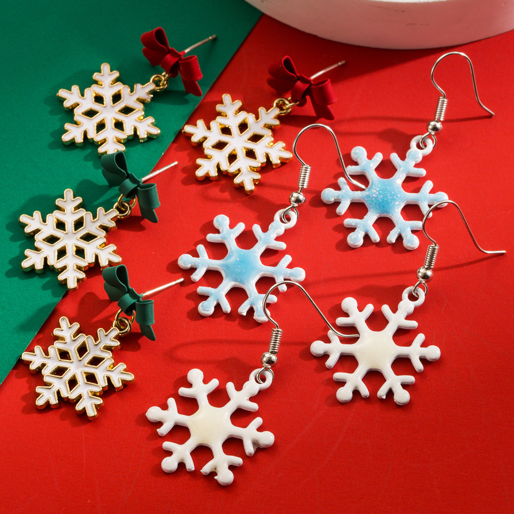 Winter Snowflake Charm Dangle Earrings - view 1