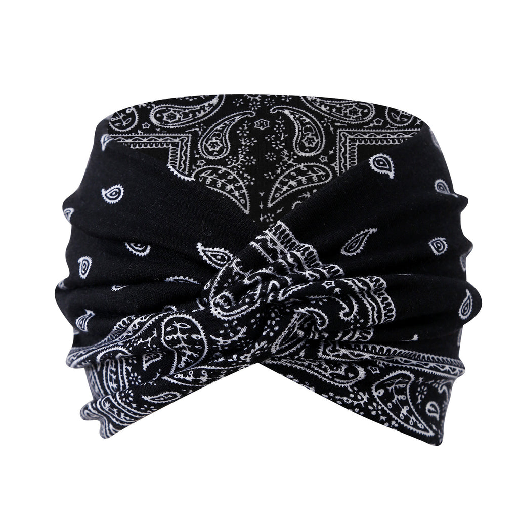 Wide Twist Front Stretch Turban Headband - Color_01