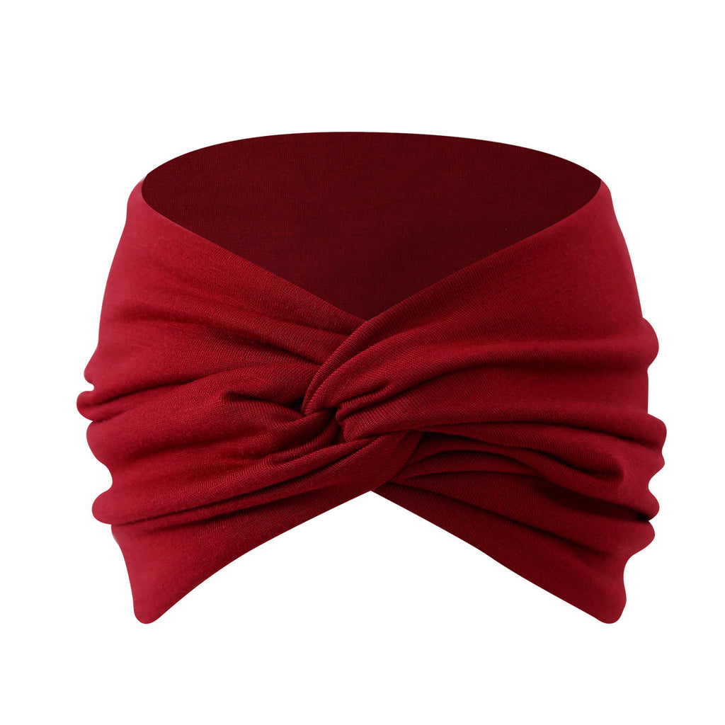 Wide Twist Front Stretch Turban Headband - Color_14