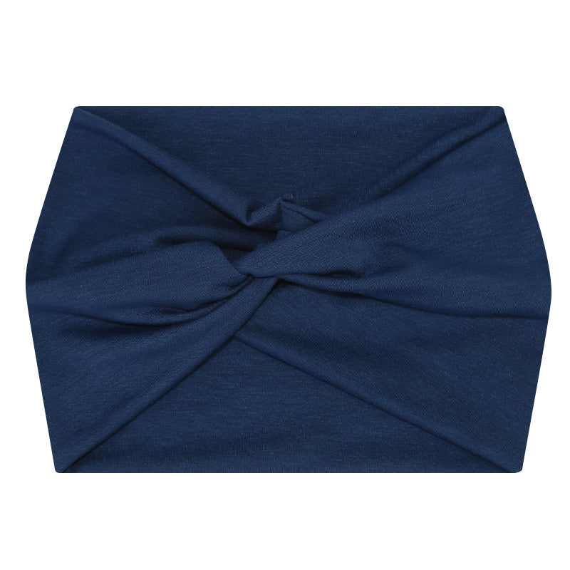 Wide Twist Front Stretch Turban Headband - Color_38