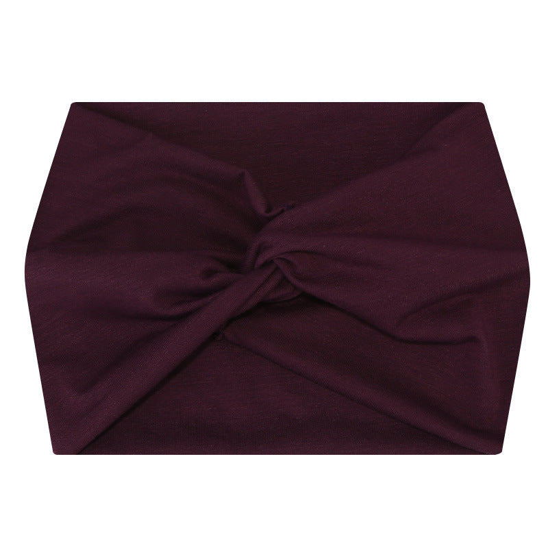 Wide Twist Front Stretch Turban Headband - Color_42