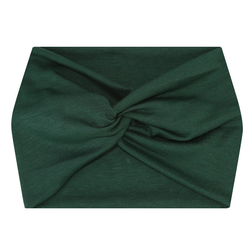 Wide Twist Front Stretch Turban Headband - Color_43
