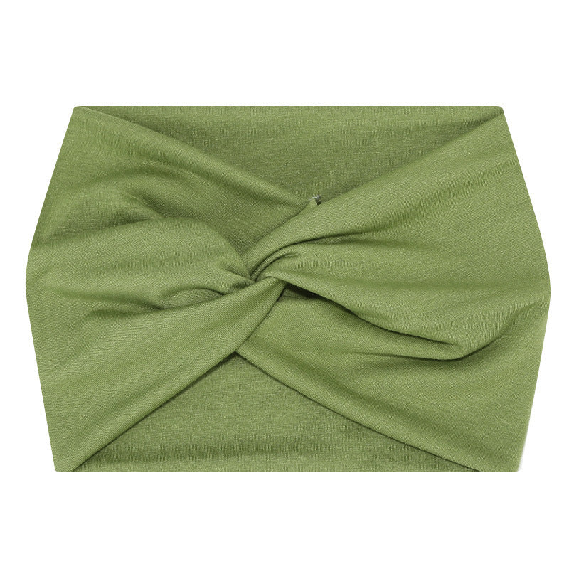 Wide Twist Front Stretch Turban Headband - Color_44