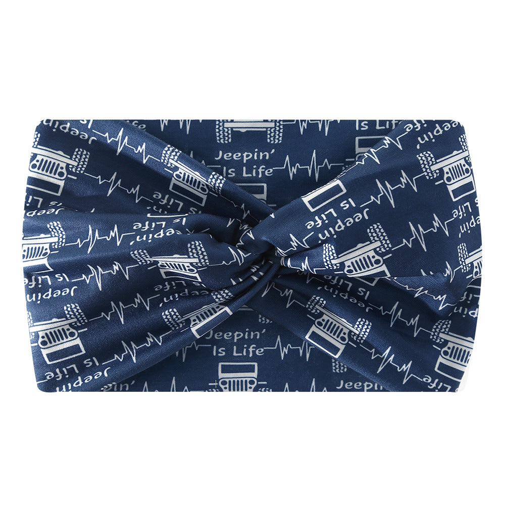 Wide Twist Front Stretch Turban Headband - Color_45