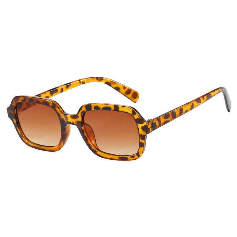 Small Square Frame Retro Sunglasses - Leopard