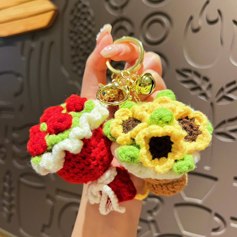 Crochet Flower Bouquet Bag Charm
