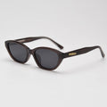 Narrow Angular Cat-Eye Acetate Sunglasses - Coffee