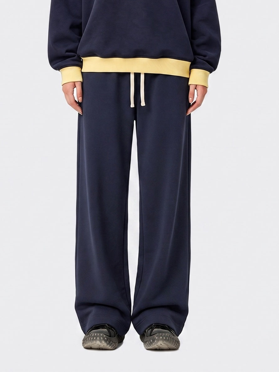 Brushed Fleece Straight Leg Sweatpants - Blue - 1
