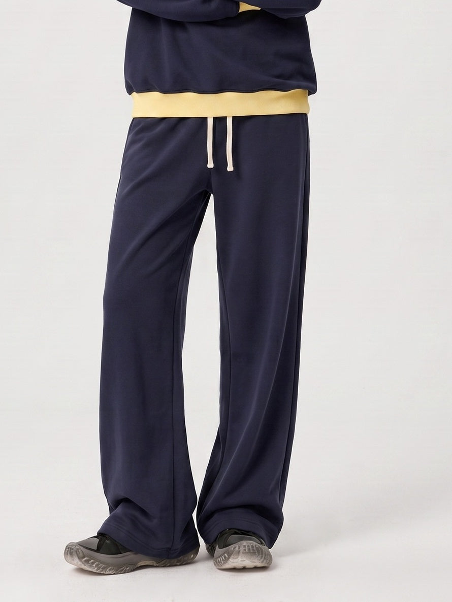 Brushed Fleece Straight Leg Sweatpants - Blue - 2