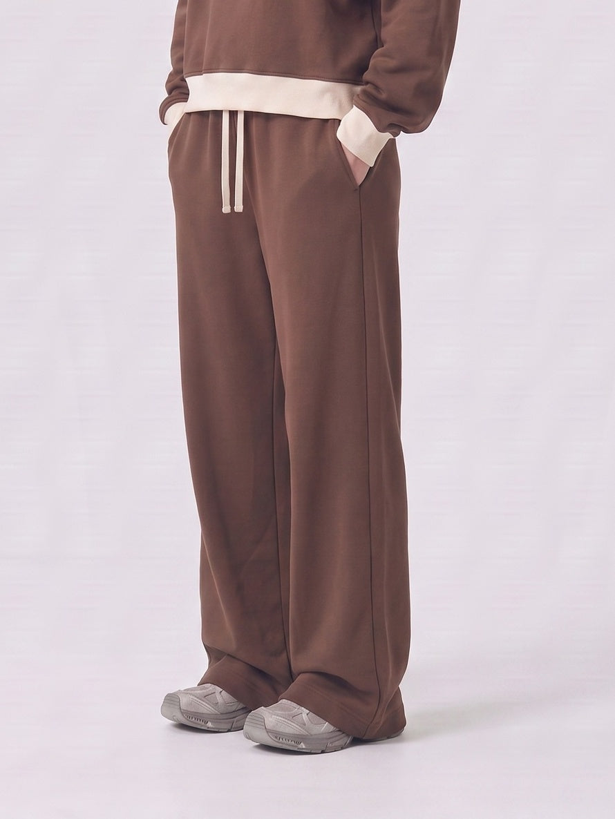 Brushed Fleece Straight Leg Sweatpants - Brown - 2