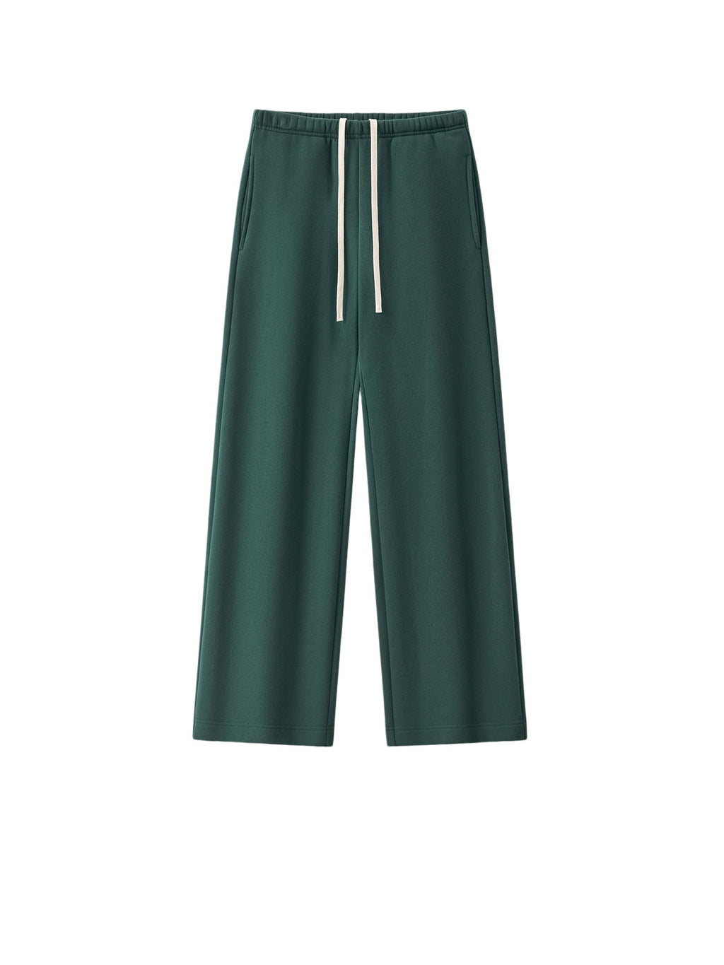 Brushed Fleece Straight Leg Sweatpants - Green