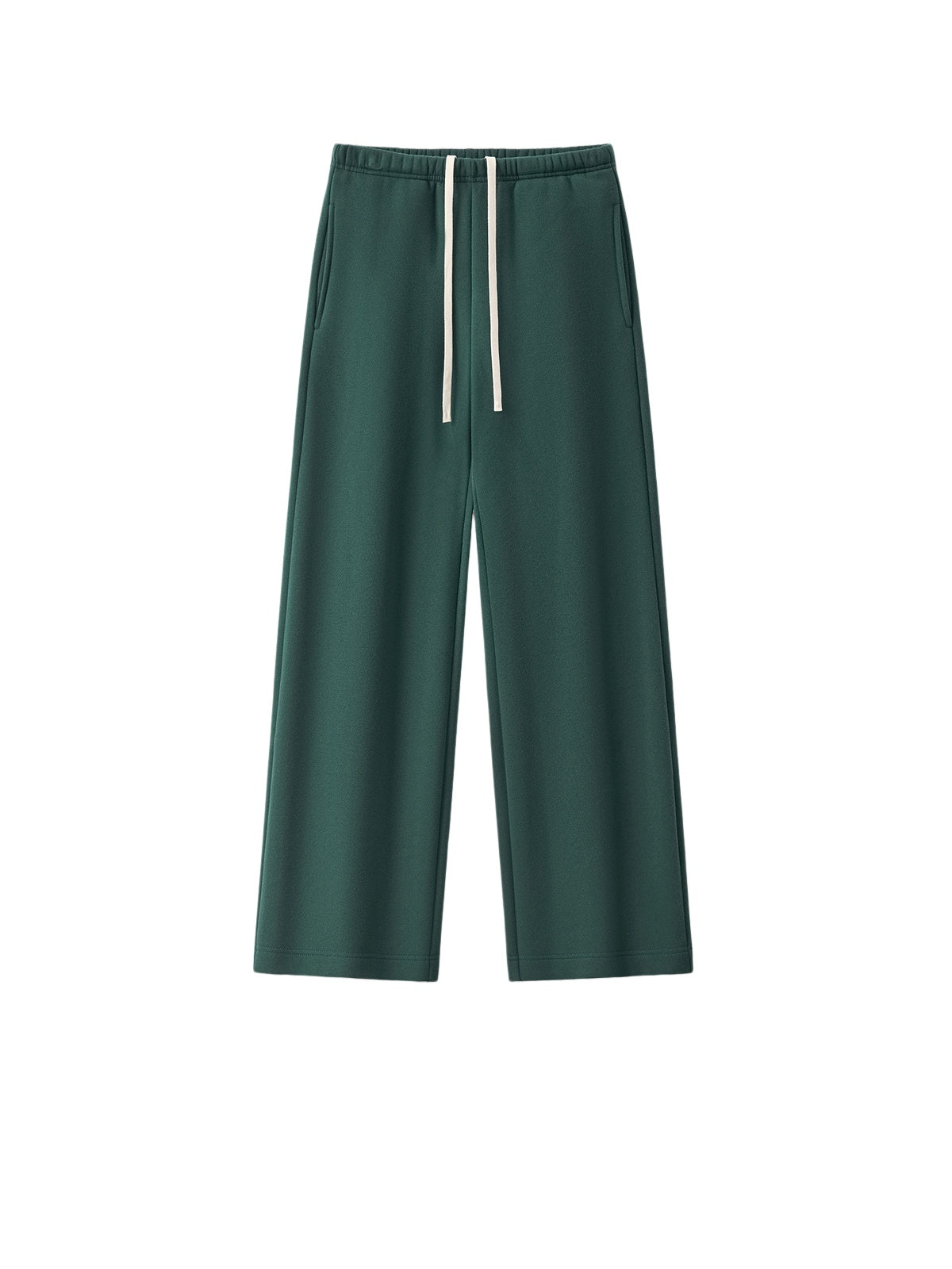 Brushed Fleece Straight Leg Sweatpants - Green