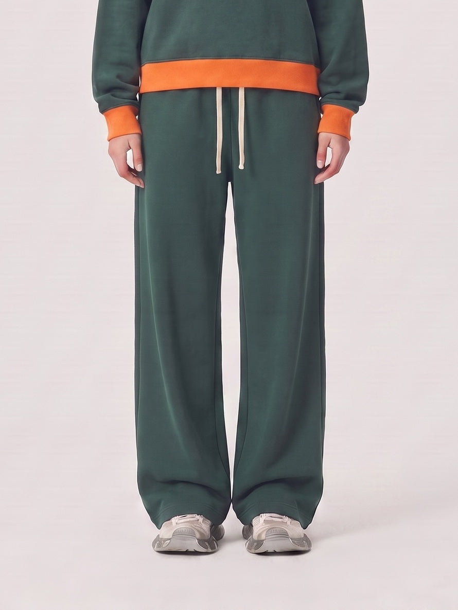 Brushed Fleece Straight Leg Sweatpants - Green - 1