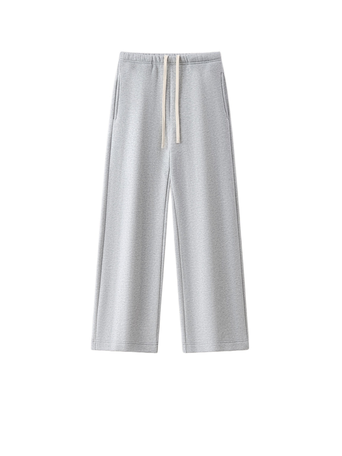 Brushed Fleece Straight Leg Sweatpants - Grey