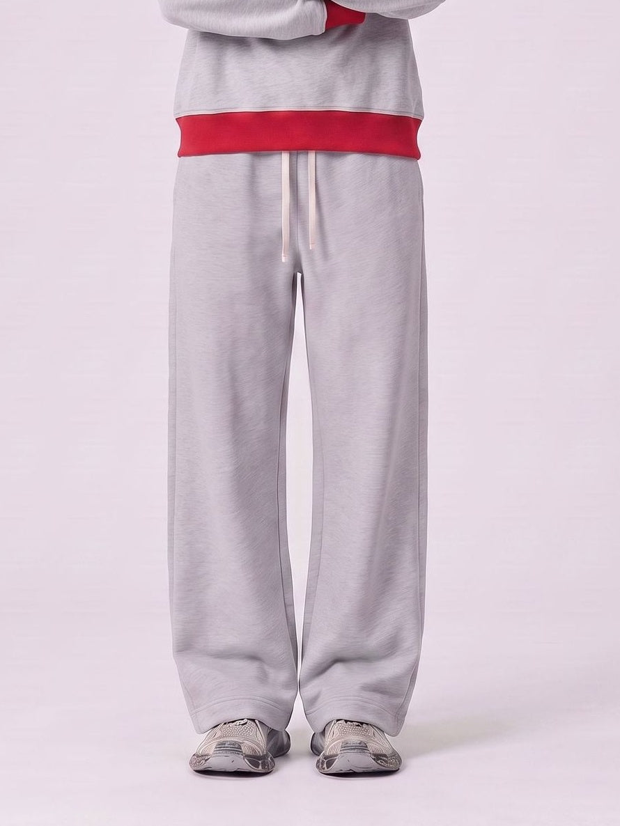 Brushed Fleece Straight Leg Sweatpants - Grey - 2