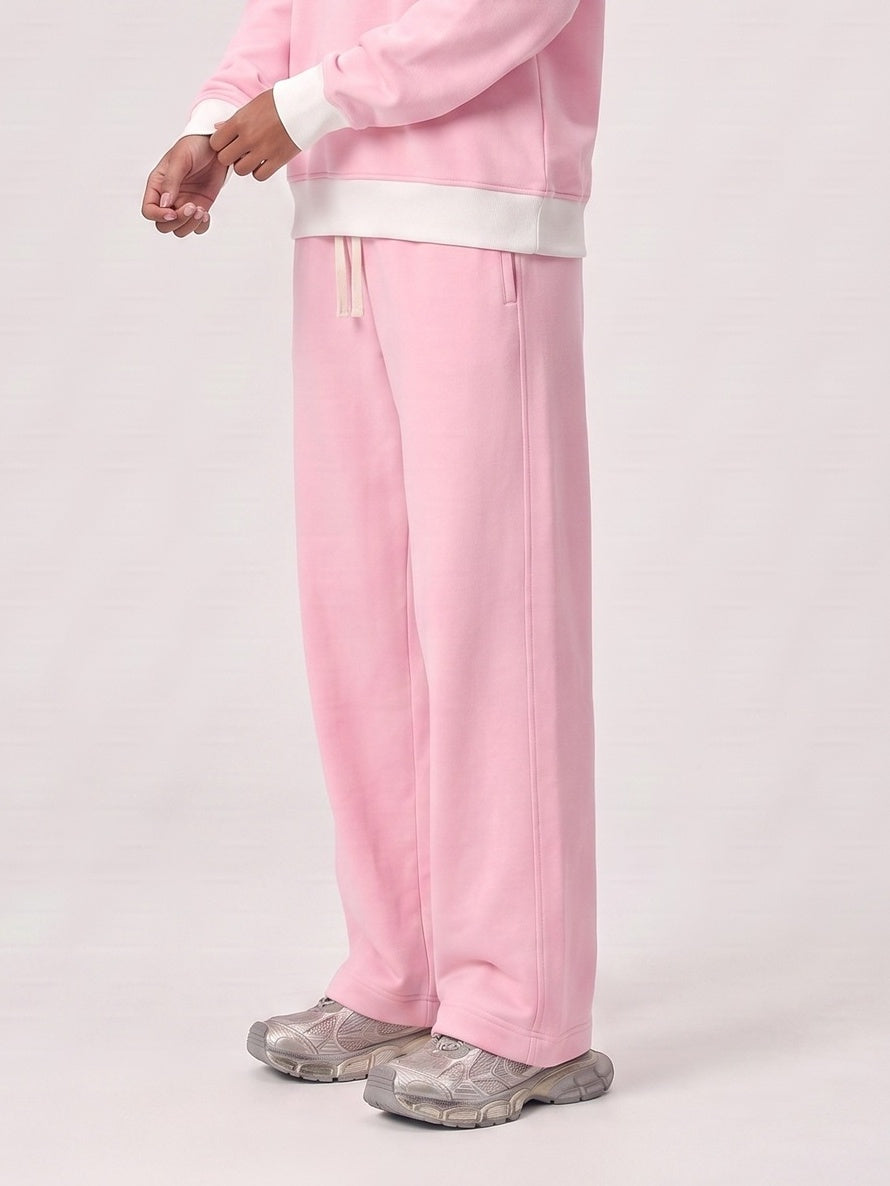 Brushed Fleece Straight Leg Sweatpants - Pink - 2