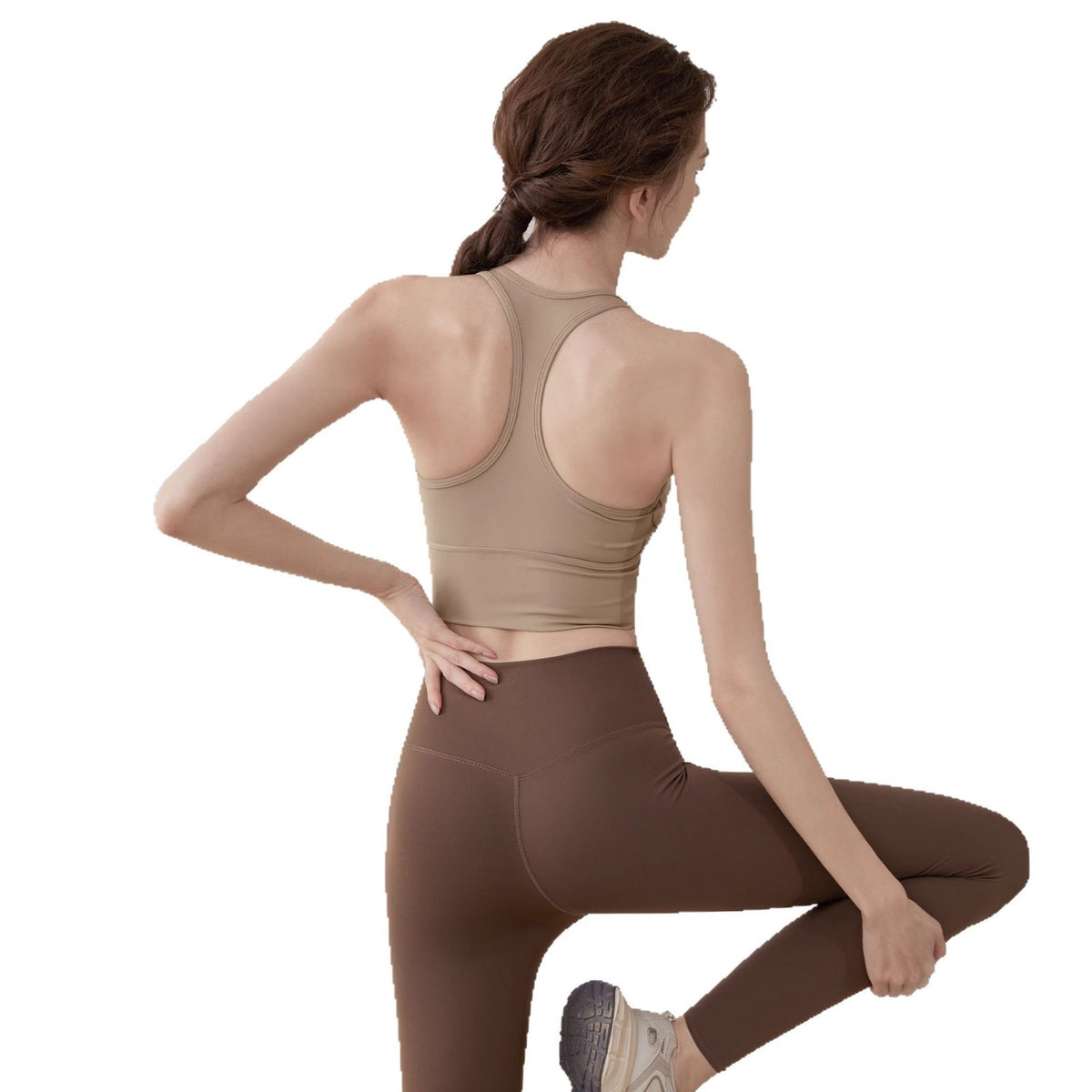 Racerback U Neck Longline Padded Yoga Sports Bra