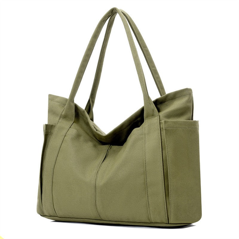 Multi Pocket Canvas Utility Tote Bag