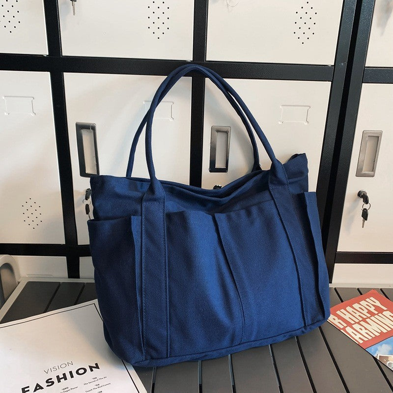 Multi Pocket Canvas Utility Tote Bag