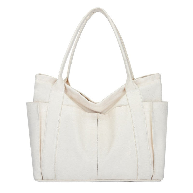 Multi Pocket Canvas Utility Tote Bag