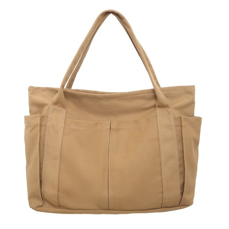 Multi Pocket Canvas Utility Tote Bag