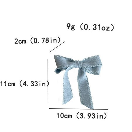 Frilled Edge Ribbon Bow Barrette - view 1