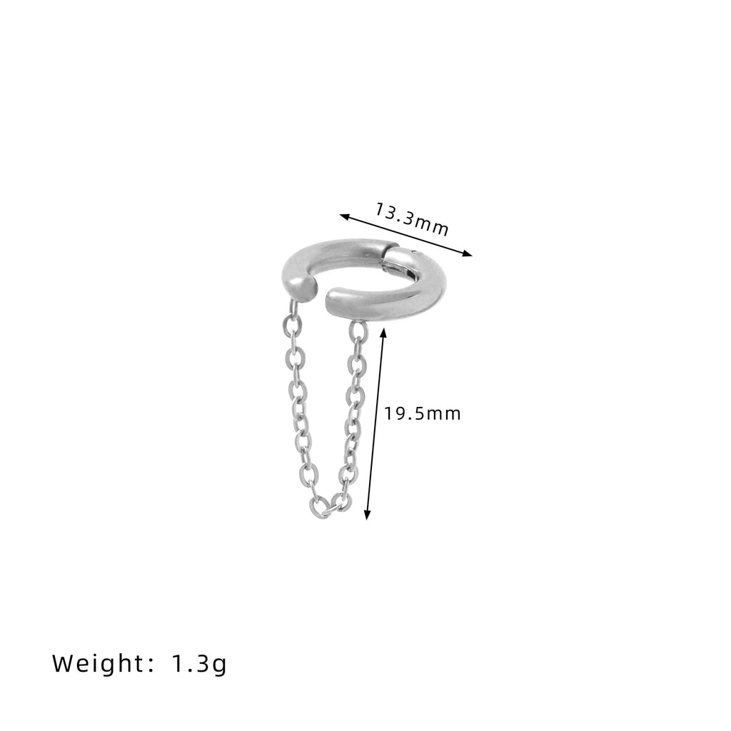 Delicate Chain Drape Ear Cuff Earrings - Silvery - 1