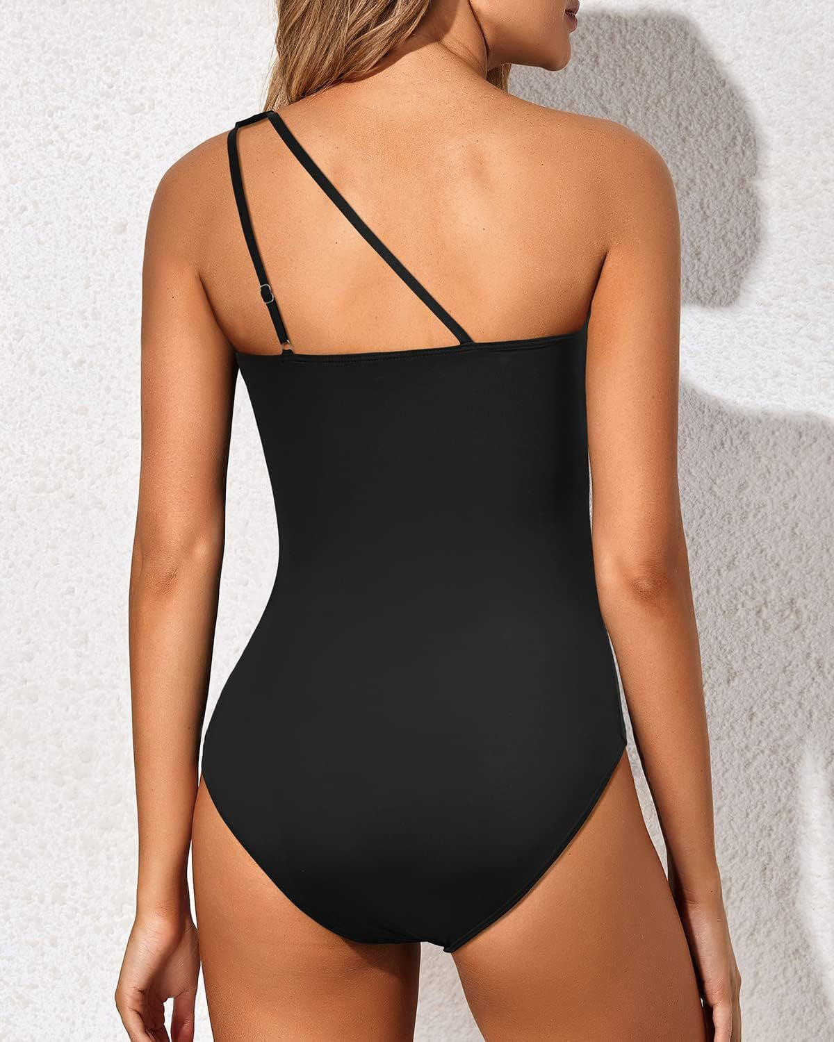 One Shoulder Ruched One Piece Swimsuit - view 2
