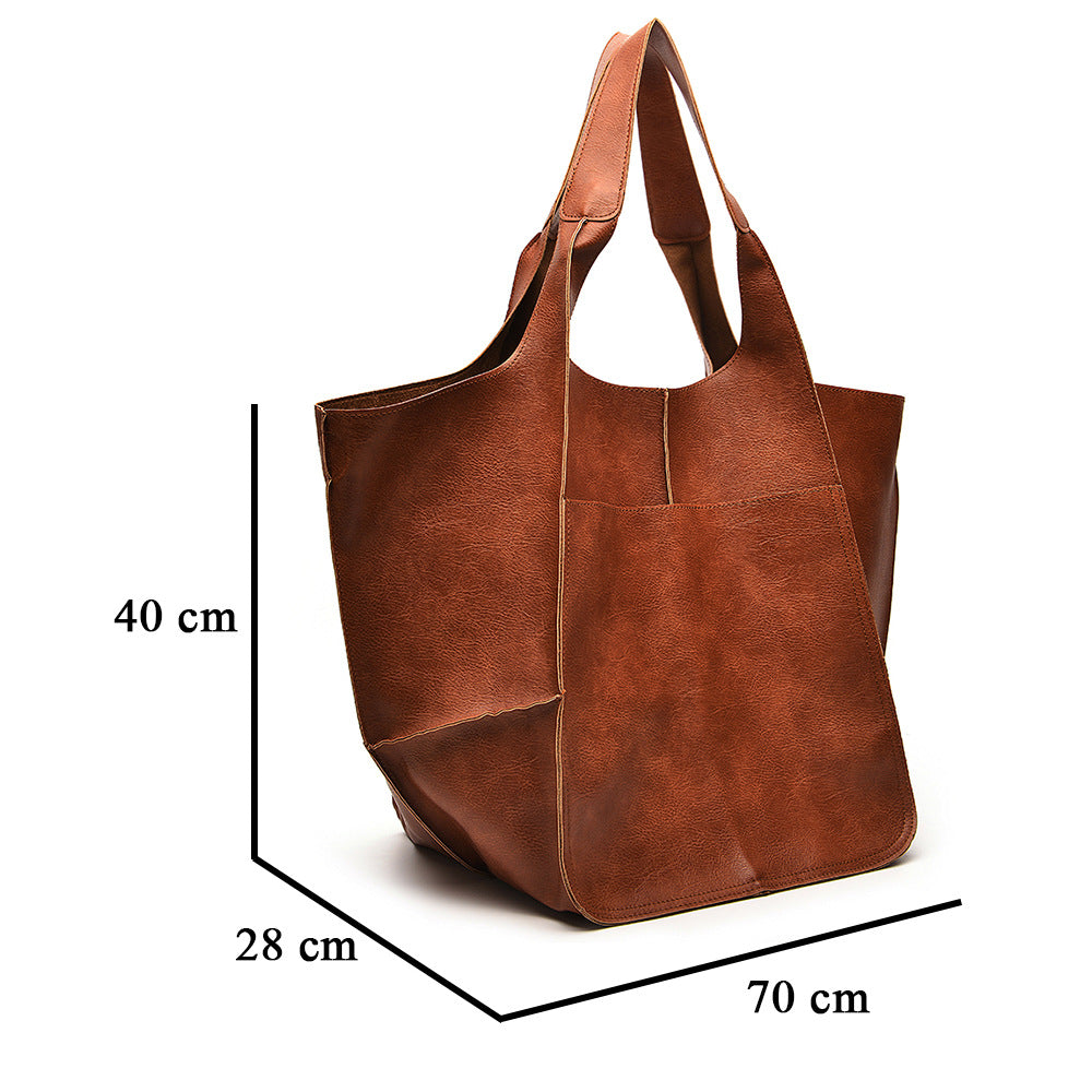 Slouchy Oversized Leather Look Shopper Tote - view 1