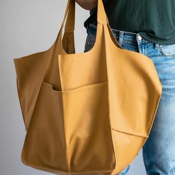 Slouchy Oversized Leather Look Shopper Tote - view 4