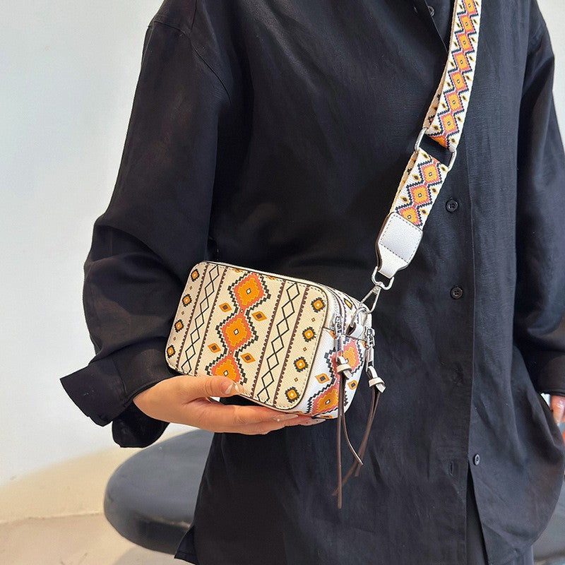Aztec Print Camera Crossbody Bag