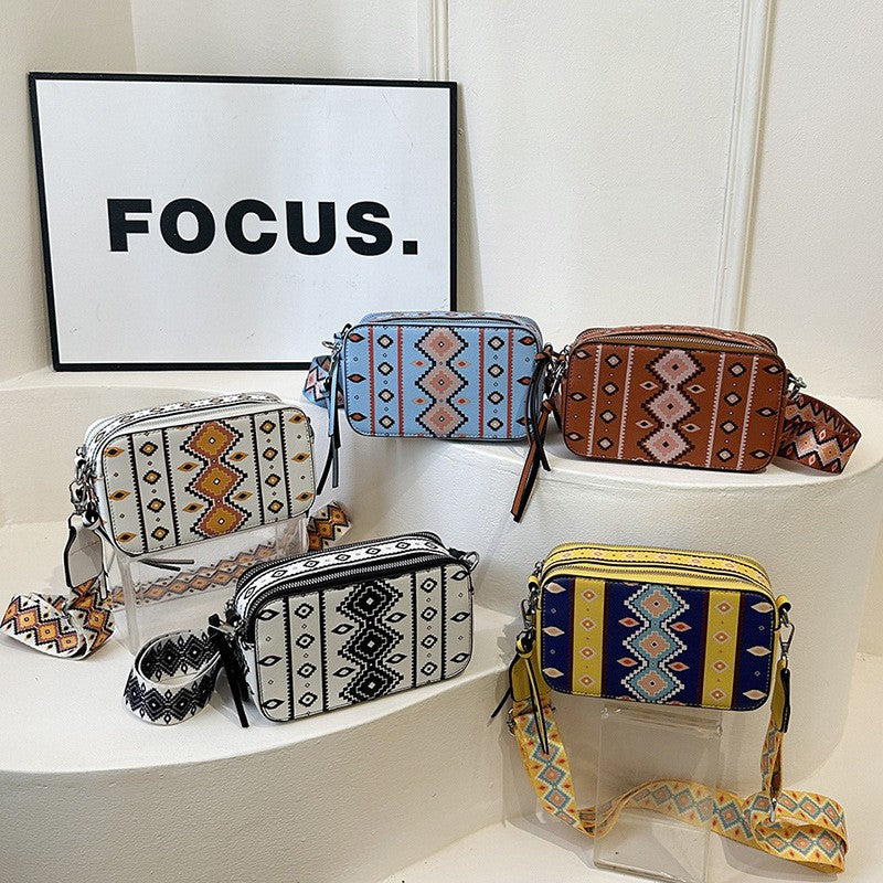 Aztec Print Camera Crossbody Bag